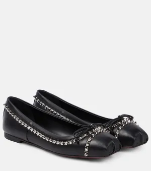 Christian Louboutin leather mamadrague ballerinas with studs and decoration, black