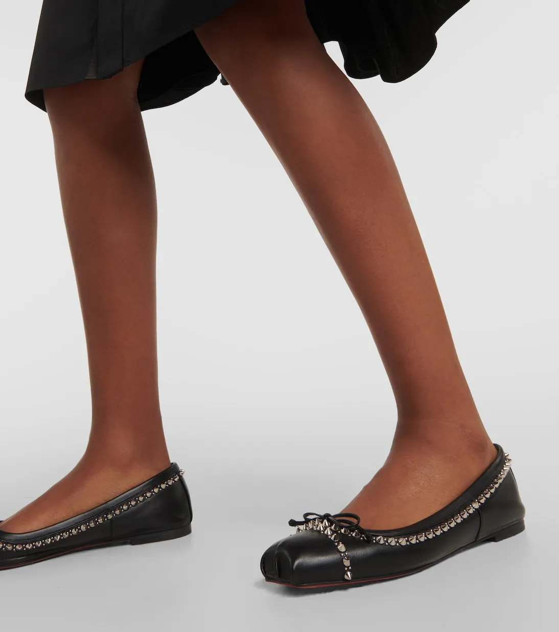 Christian Louboutin leather mamadrague ballerinas with studs and decoration, black
