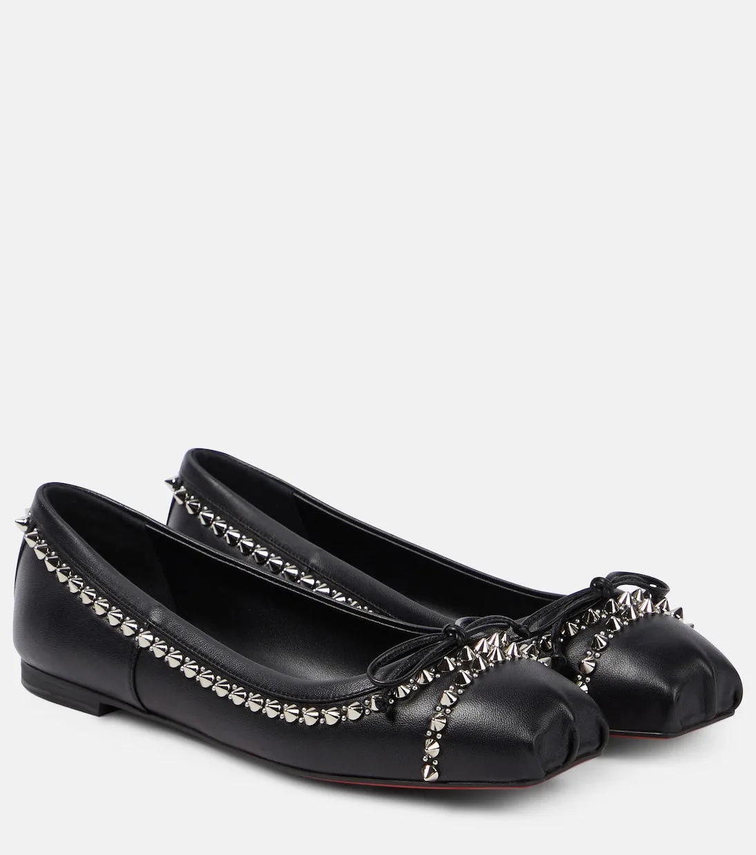 Christian Louboutin leather mamadrague ballerinas with studs and decoration, black