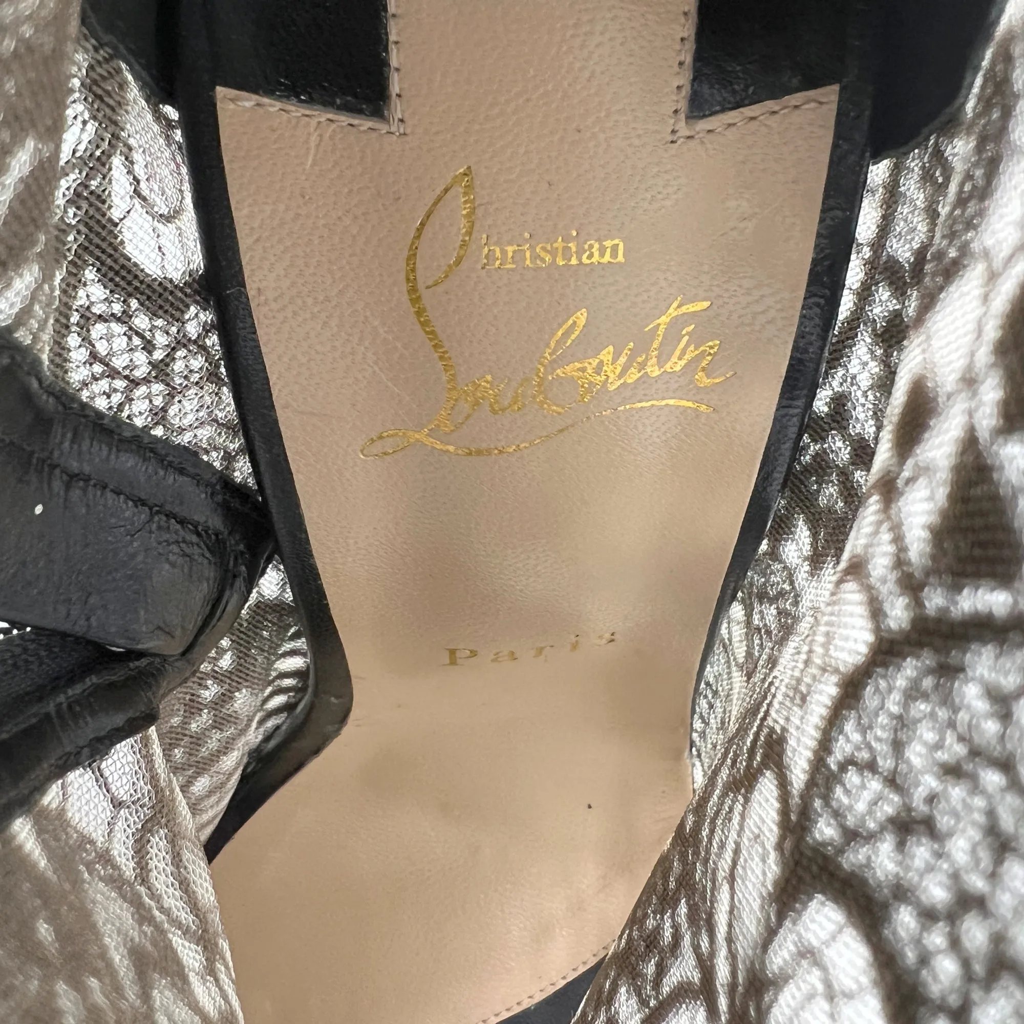 Christian Louboutin Tennissima 100 Black Guipure Lace Mesh Tall Knee High Boots Size EU 39
