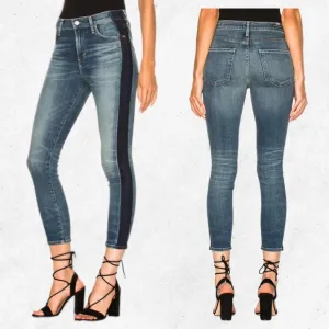 Citizens‎ of Humanity Rocket Crop High Rise Skinny Shadow Stripe Women's Size 24