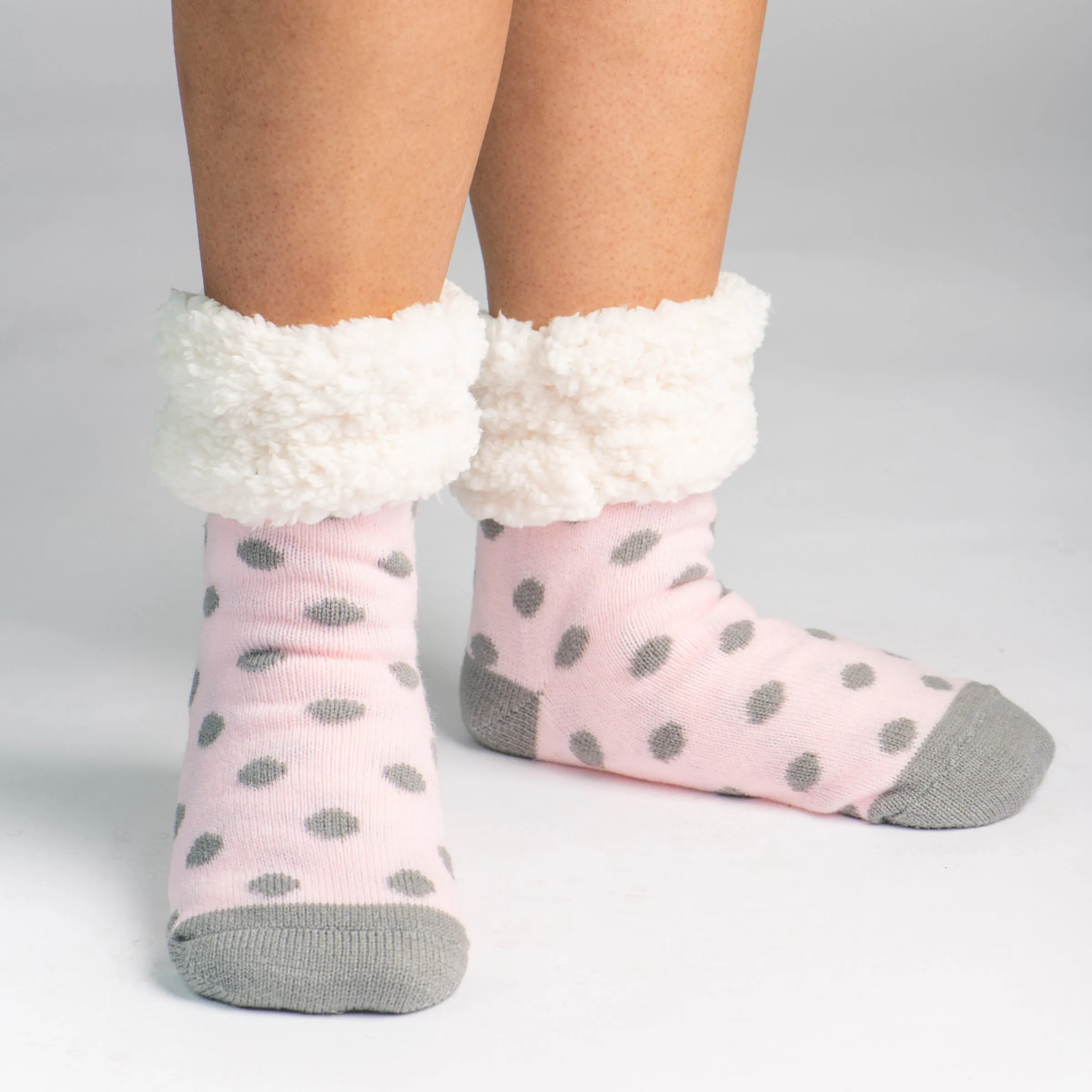 Classic Slipper Socks | Polka Dot Pink Dogwood