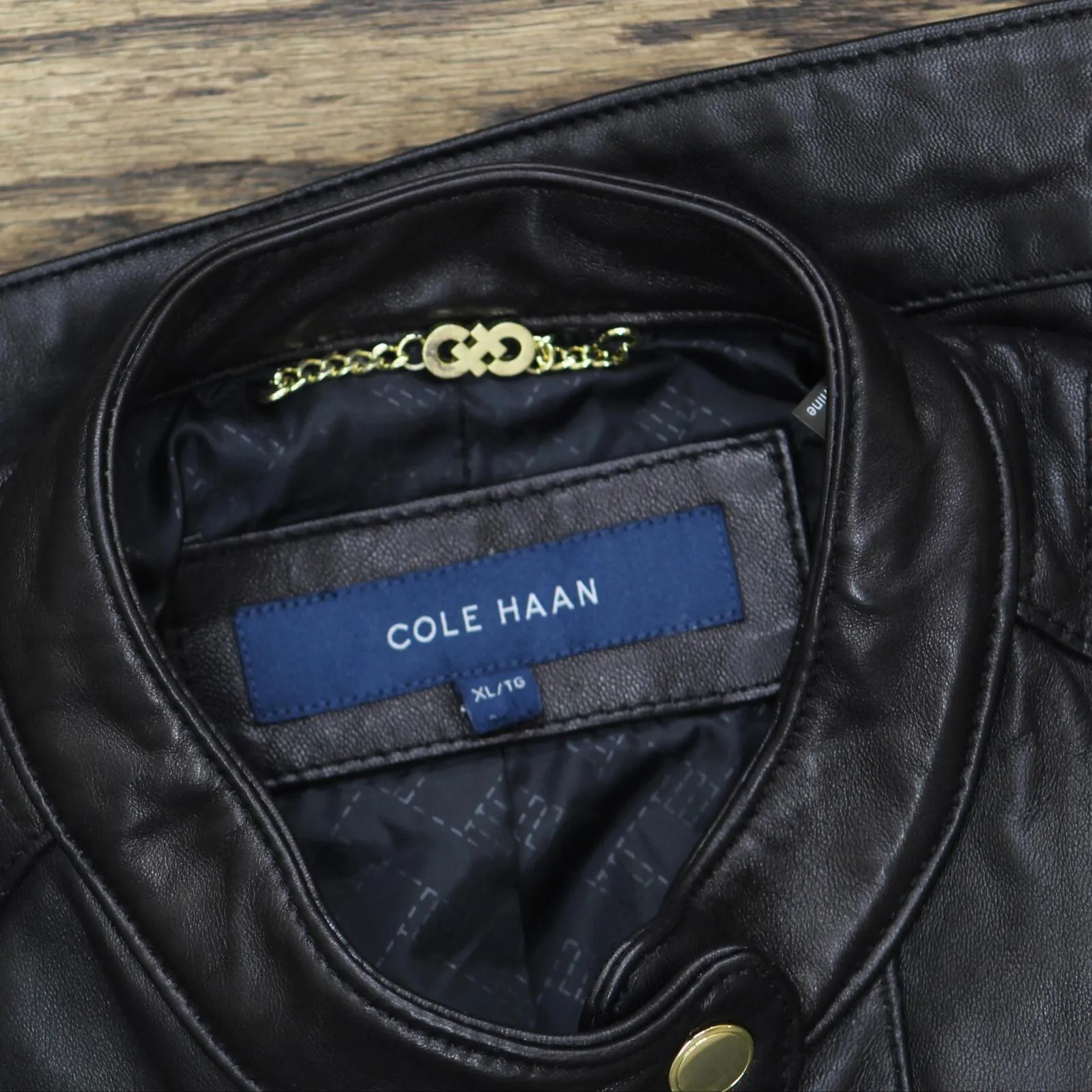 Cole Haan Women's Racer Jacket With Quilted Panels 356M2185 Black XL