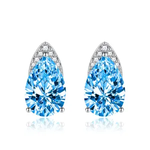 Colored Crystal & Cubic Zirconia Pear-Cut Stud Earrings