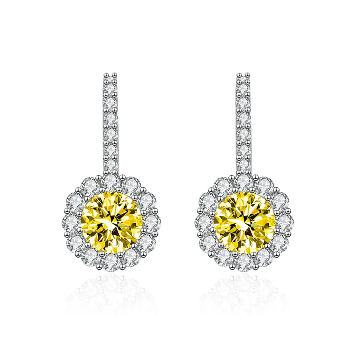 Colored Crystal & Cubic Zirconia Silver-Plated Round Dangle Earrings