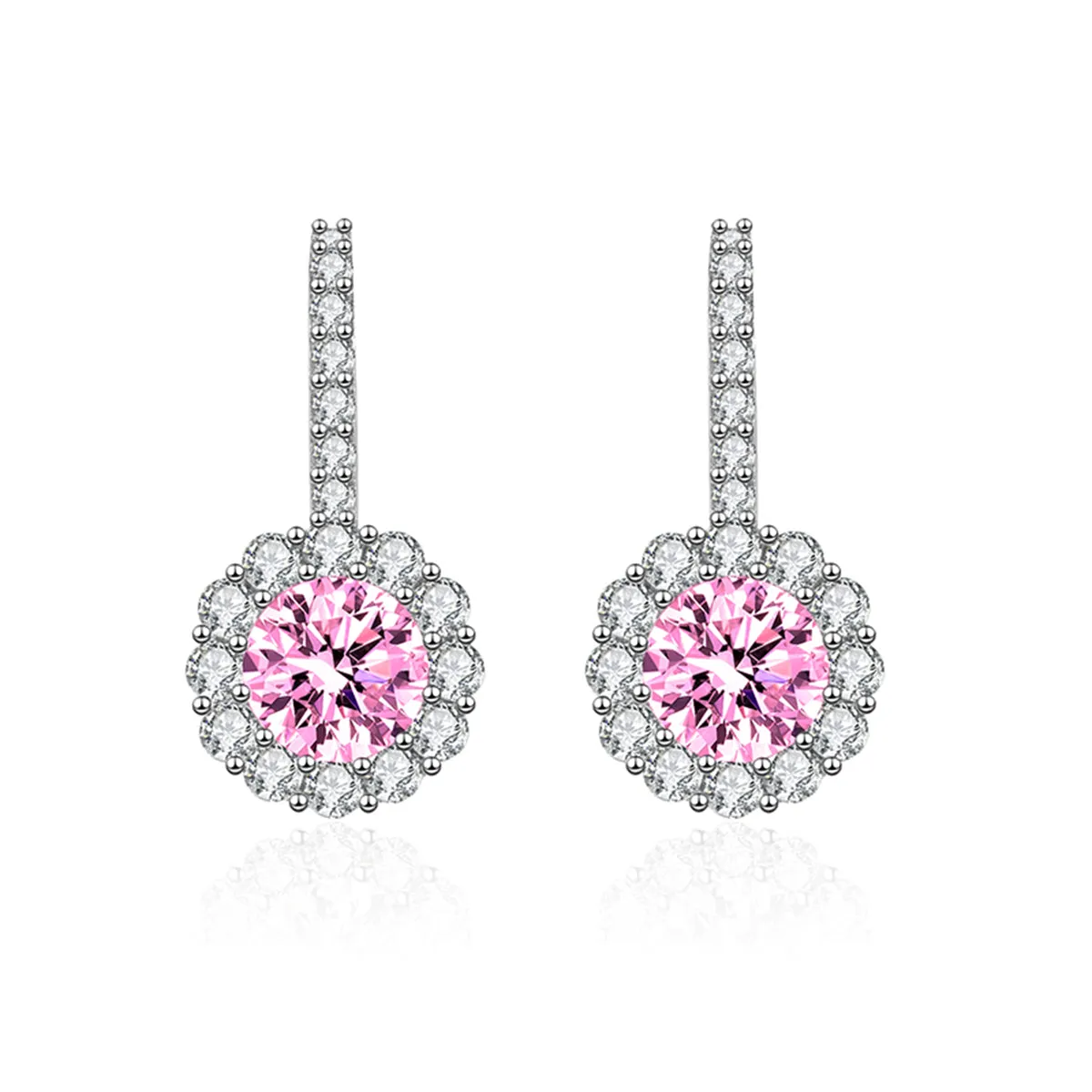 Colored Crystal & Cubic Zirconia Silver-Plated Round Dangle Earrings