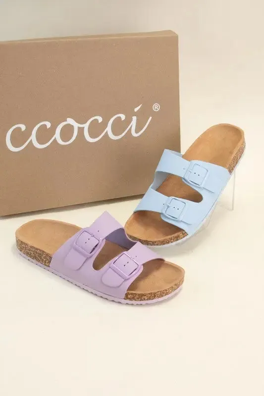 Colorful Double Buckle Sandal