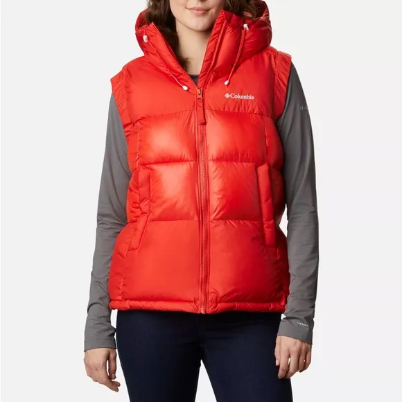 Columbia Women's Red/ Orange pike Lake Puffer all Vest