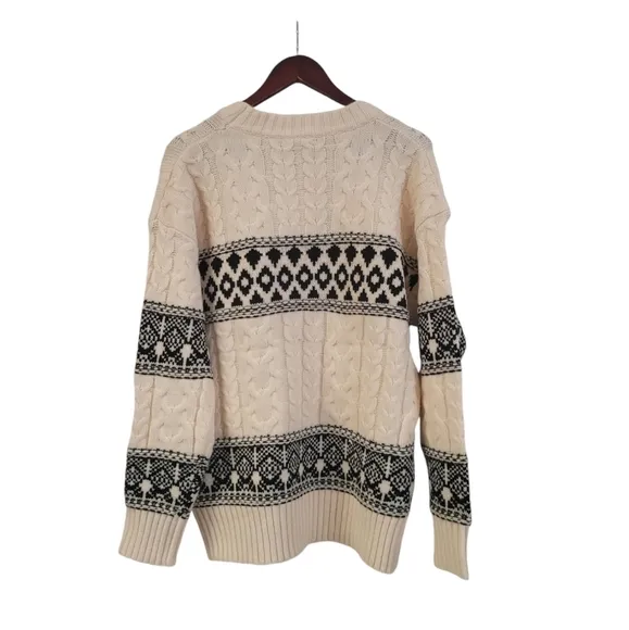 COPY - New Revolve X Line &amp; Dot Fair Isle Cable Knit Chunky Oversized Sweater L…