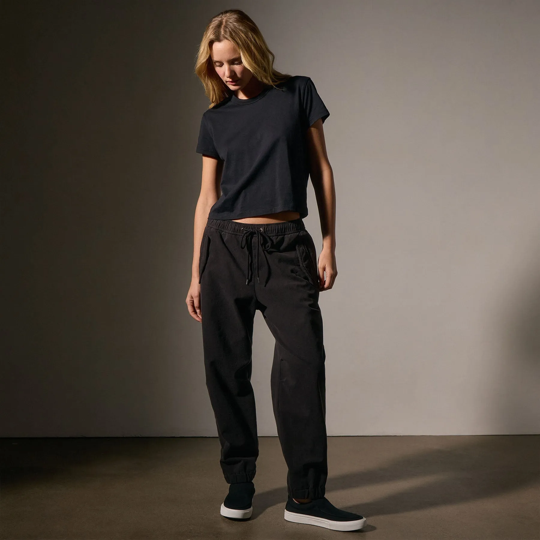 Cotton Terry Flight Pant - Black