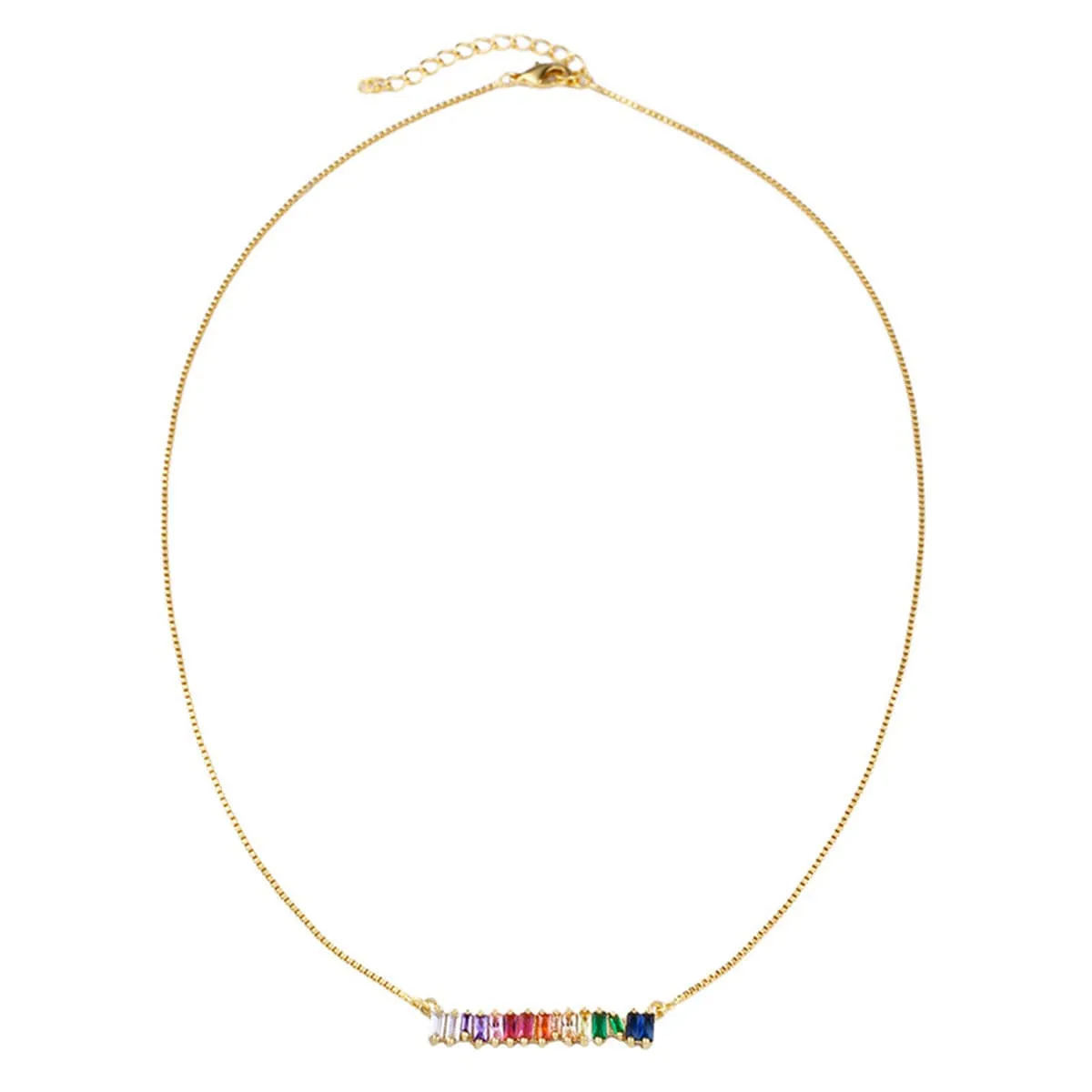 Crystal & 18K Gold-Plated Bar Pendant Necklace