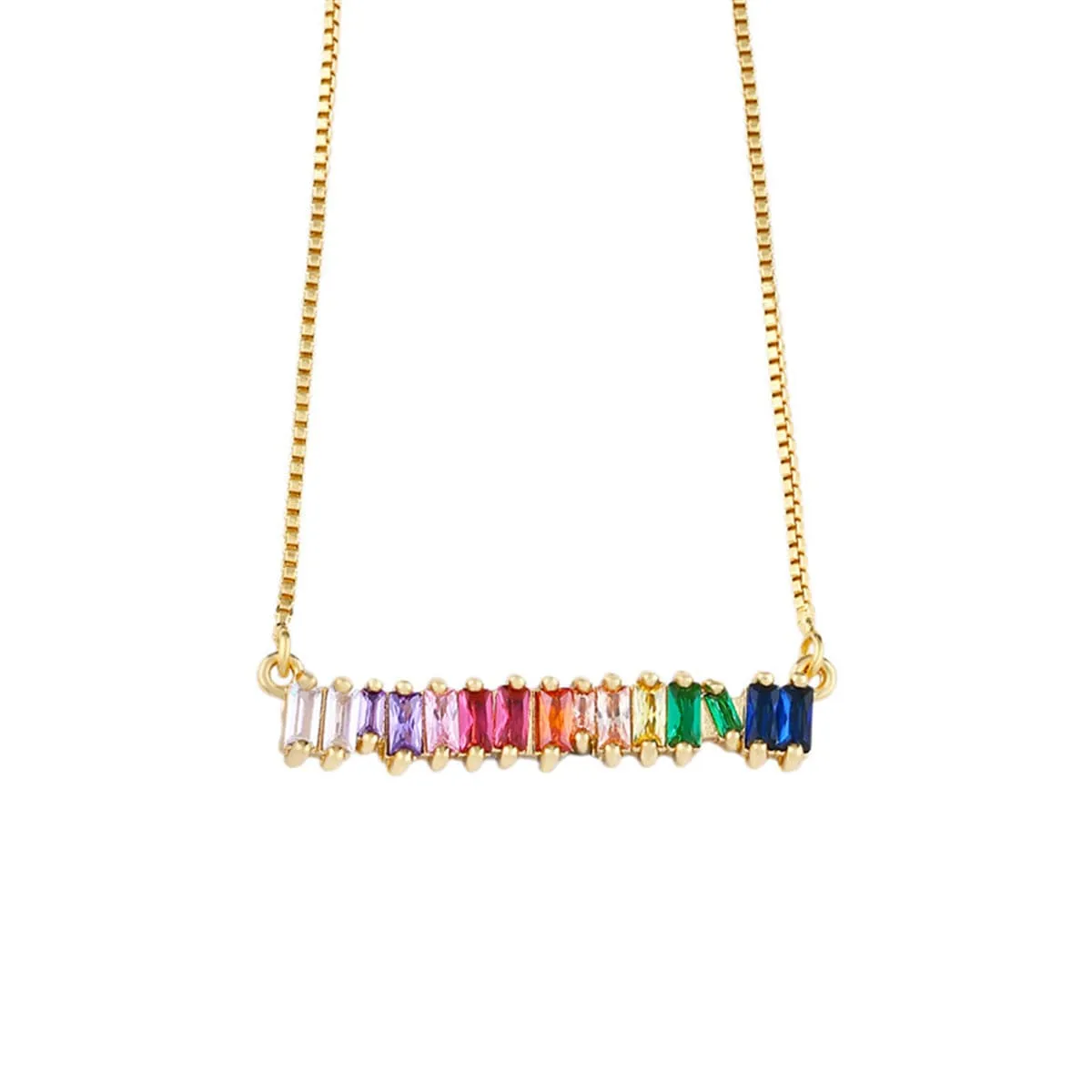 Crystal & 18K Gold-Plated Bar Pendant Necklace