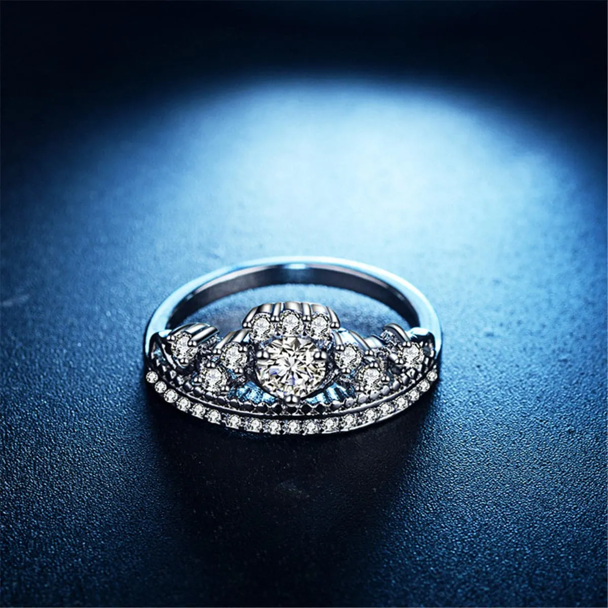 Crystal & Cubic Zirconia Crown Ring