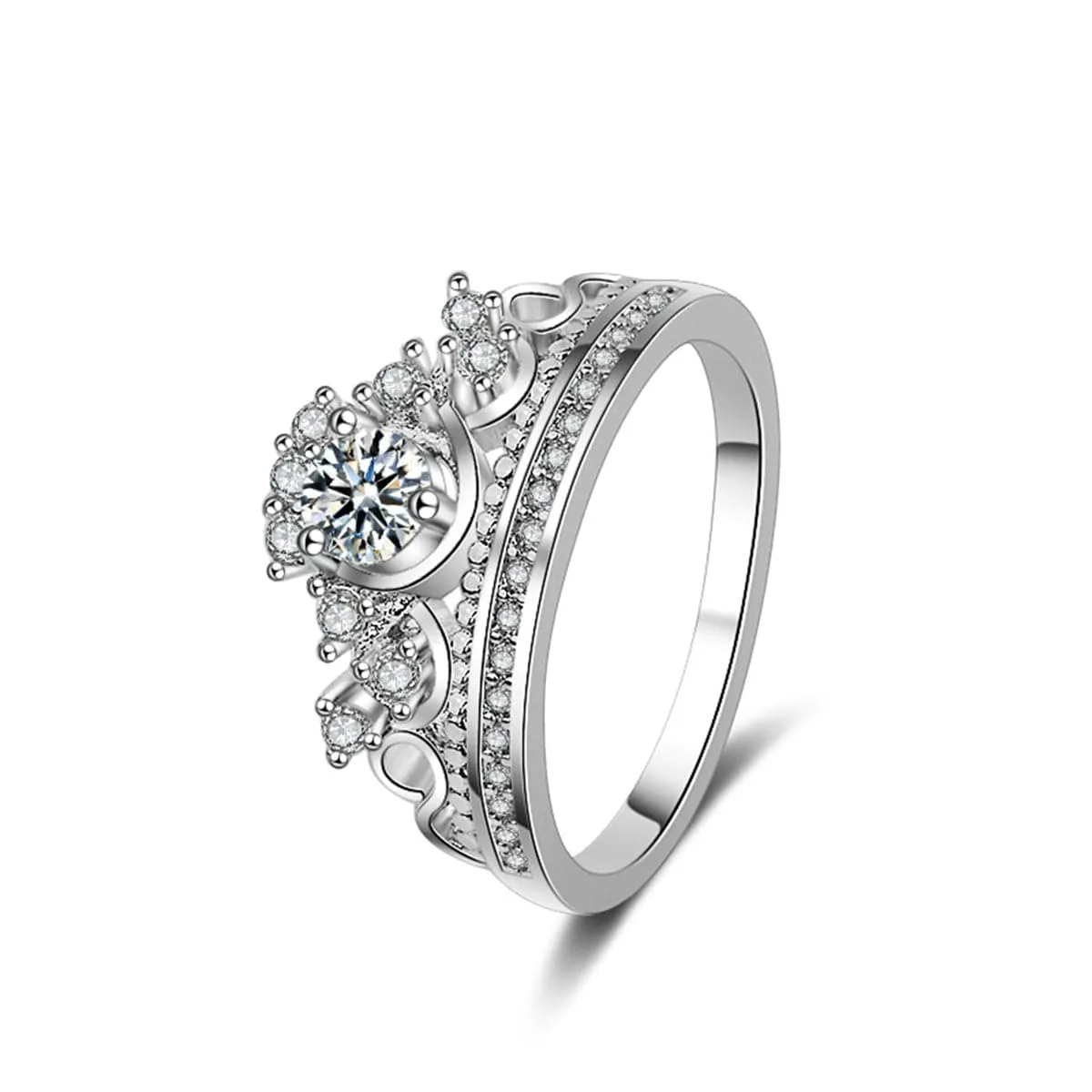 Crystal & Cubic Zirconia Crown Ring
