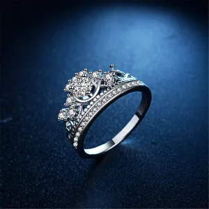Crystal & Cubic Zirconia Crown Ring