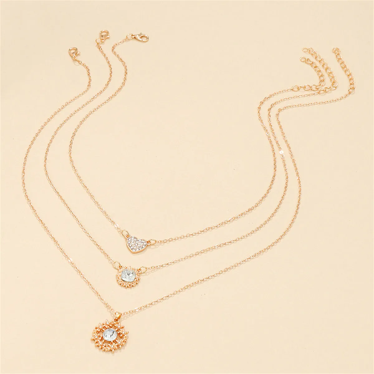 Crystal & Cubic Zirconia Heart Pendant Necklace Set
