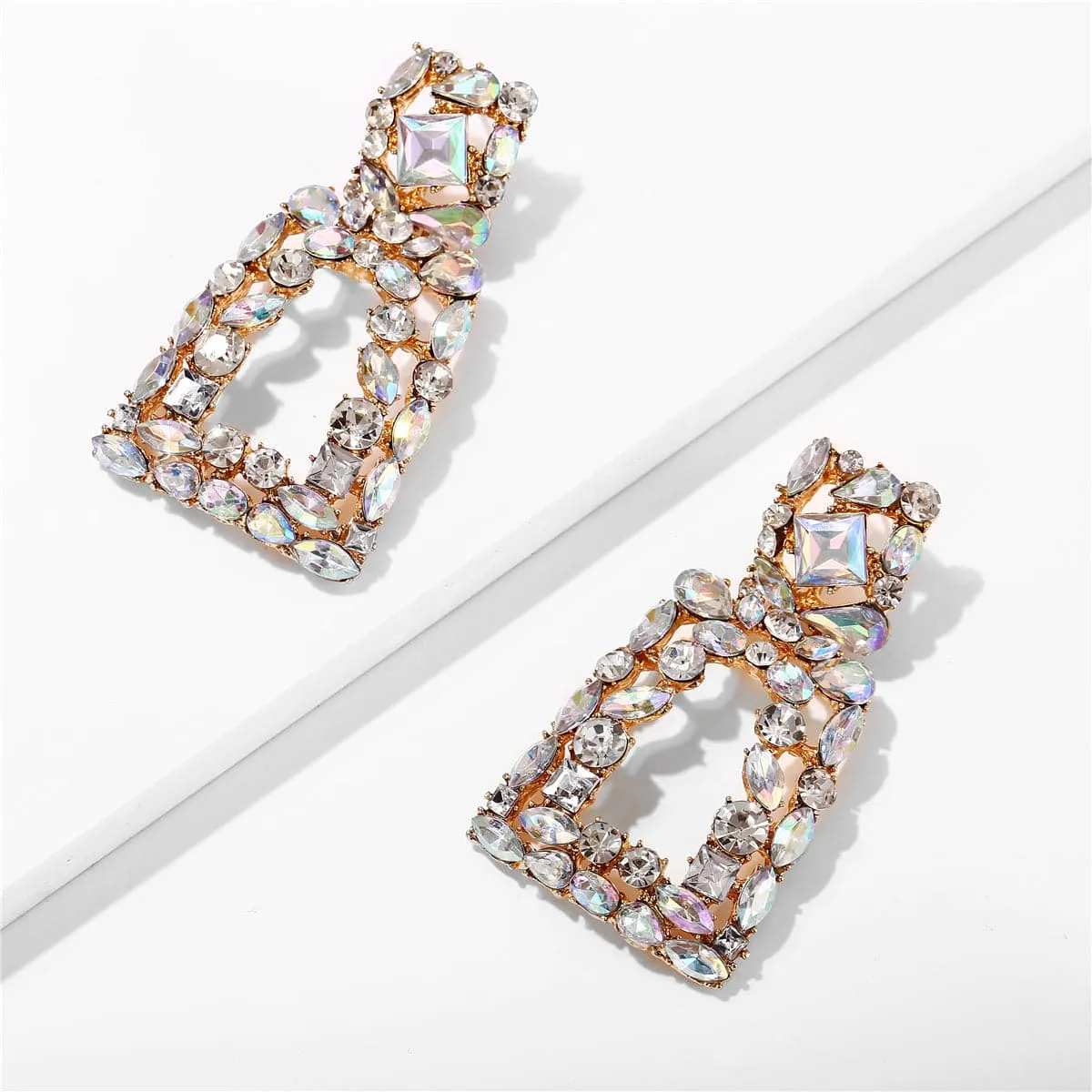 Crystal & Cubic Zirconia Open Ladder Drop Earring
