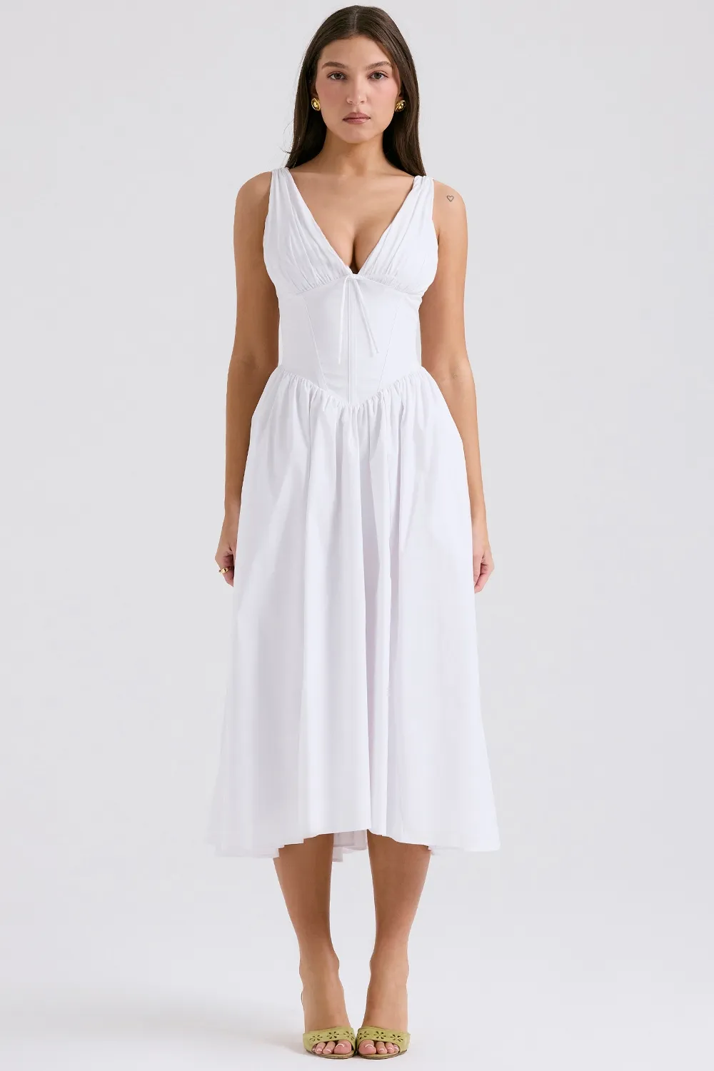 CRYSTAL MIDI DRESS - WHITE