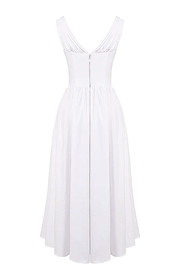 CRYSTAL MIDI DRESS - WHITE