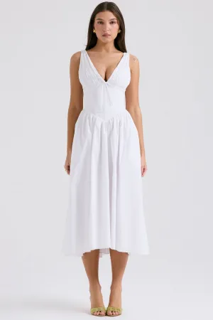 CRYSTAL MIDI DRESS - WHITE
