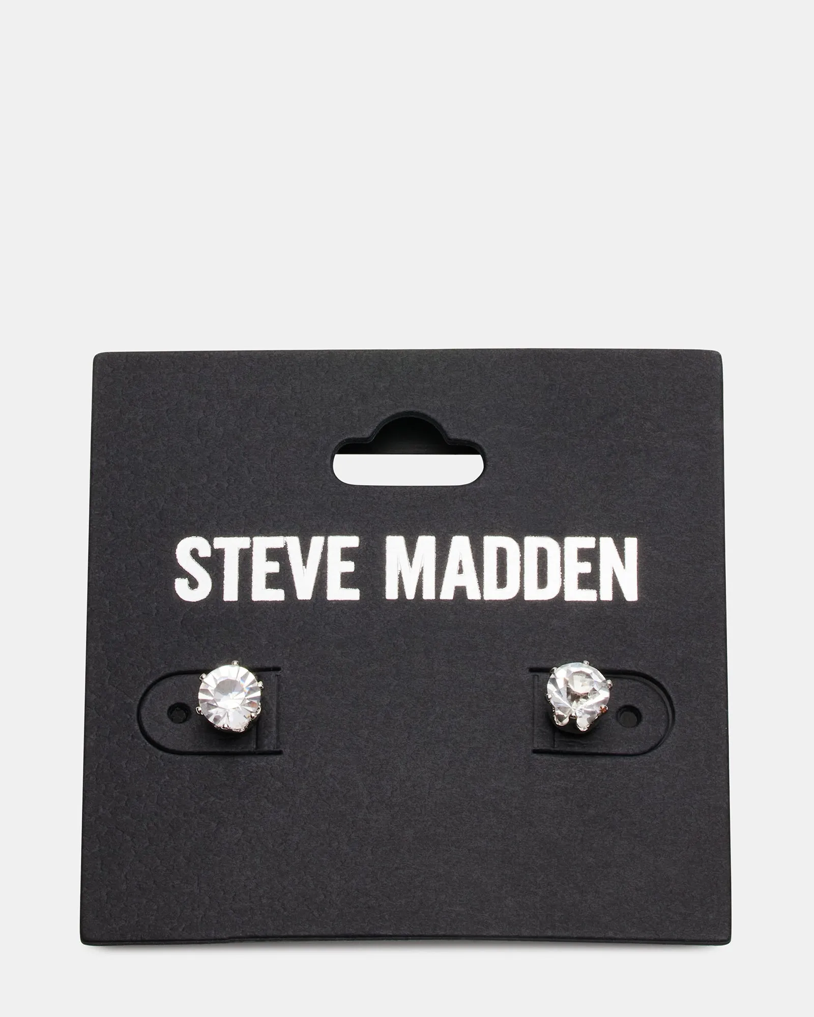 CRYSTAL STUD EARRINGS SILVER