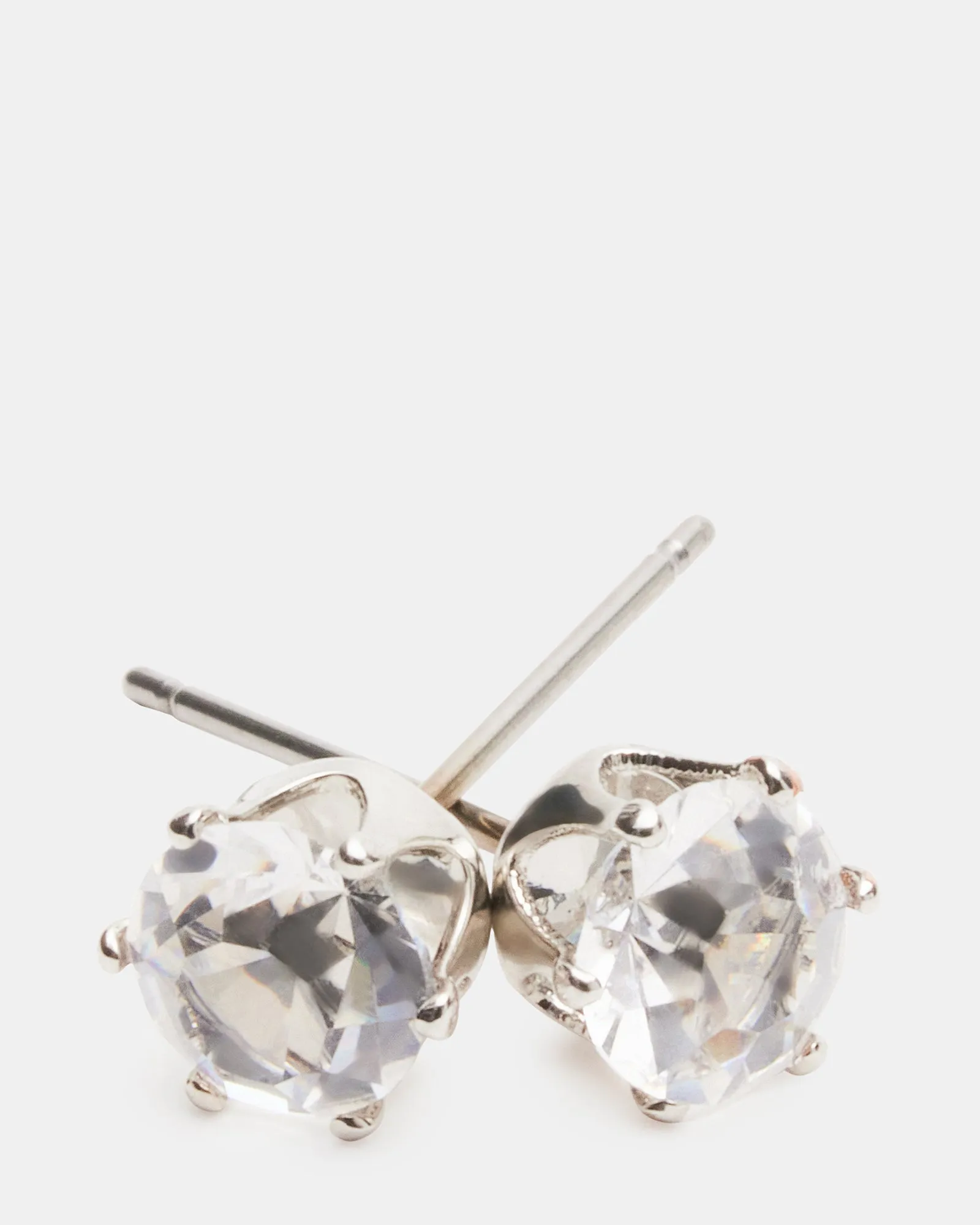 CRYSTAL STUD EARRINGS SILVER