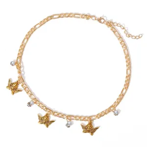 Cubic Zirconia & 18K Gold-Plated Angel Station Necklace