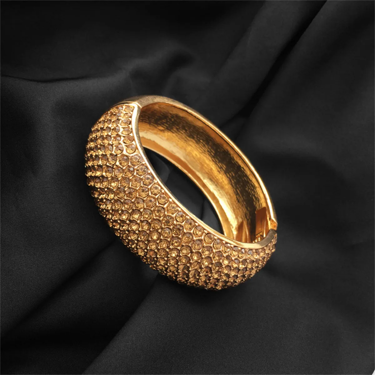 Cubic Zirconia & 18K Gold-Plated Bangle