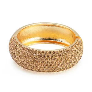Cubic Zirconia & 18K Gold-Plated Bangle