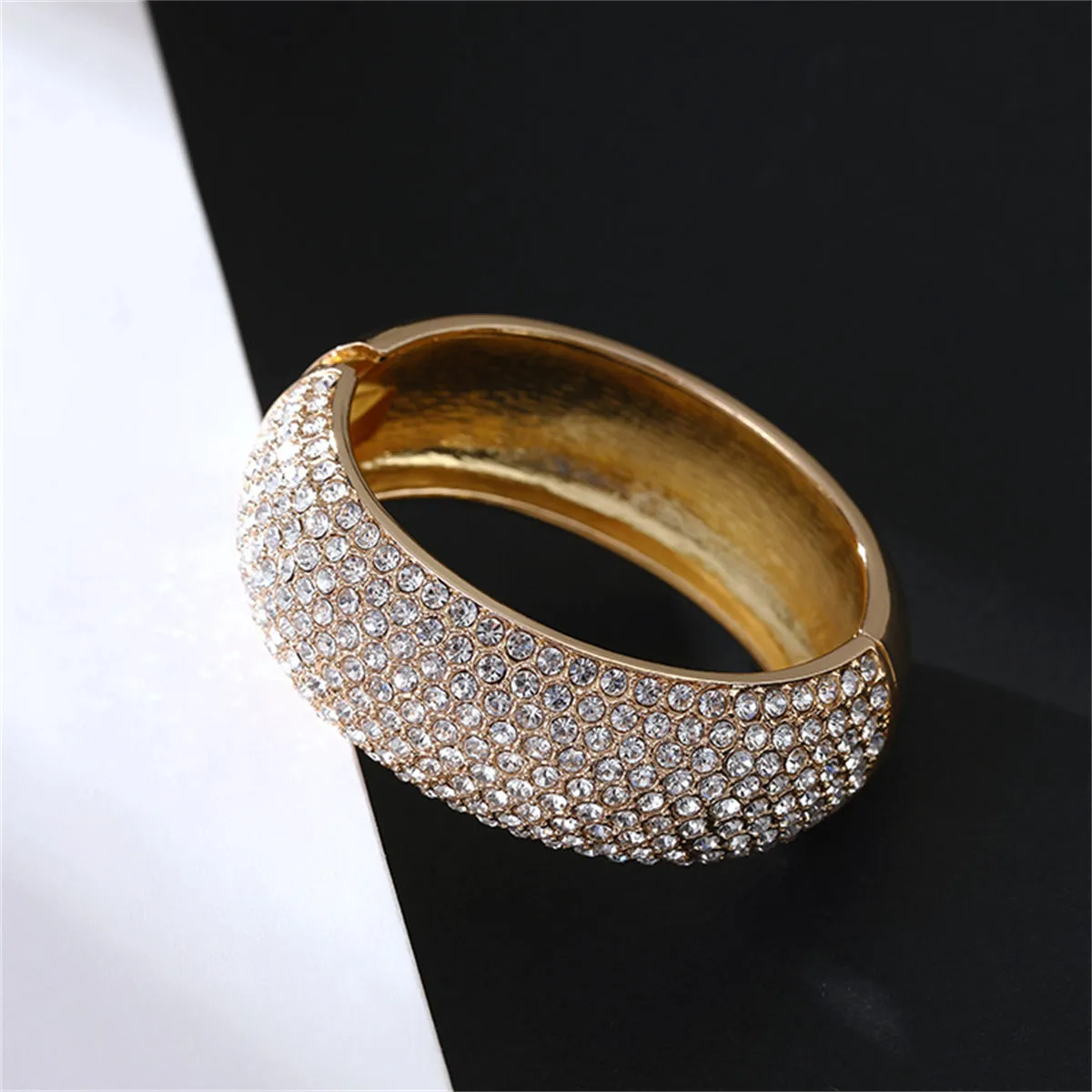 Cubic Zirconia & 18K Gold-Plated Bangle