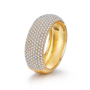 Cubic Zirconia & 18K Gold-Plated Bangle