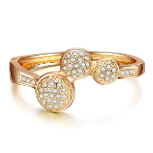 Cubic Zirconia & 18K Gold-Plated Circles Bangle