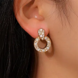 Cubic Zirconia & 18K Gold-Plated Round Drop Earrings