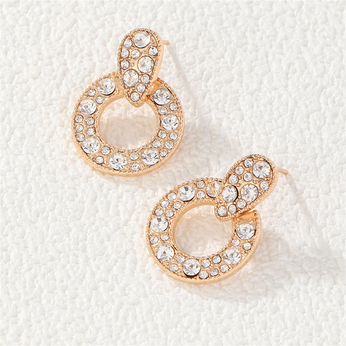 Cubic Zirconia & 18K Gold-Plated Round Drop Earrings