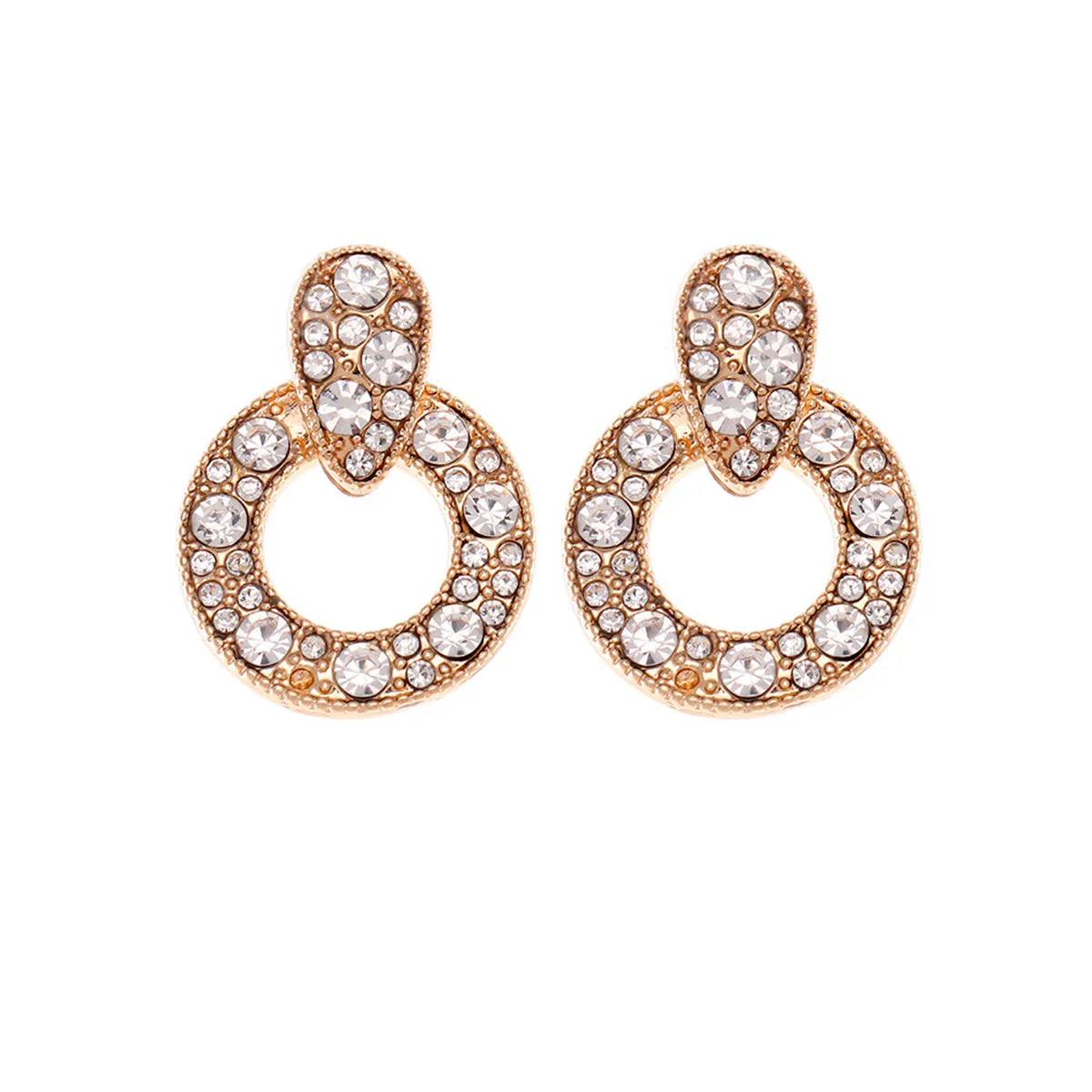 Cubic Zirconia & 18K Gold-Plated Round Drop Earrings