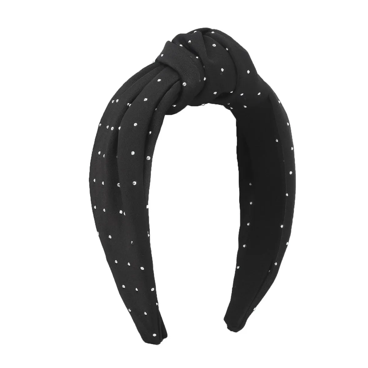 Cubic Zirconia & Black Knot-Accent Hard Headband