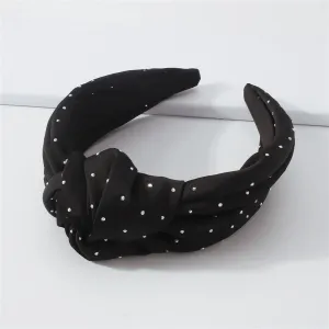 Cubic Zirconia & Black Knot-Accent Hard Headband