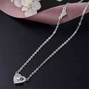 Cubic Zirconia & Sterling Silver Hola Heart Pendant Necklace