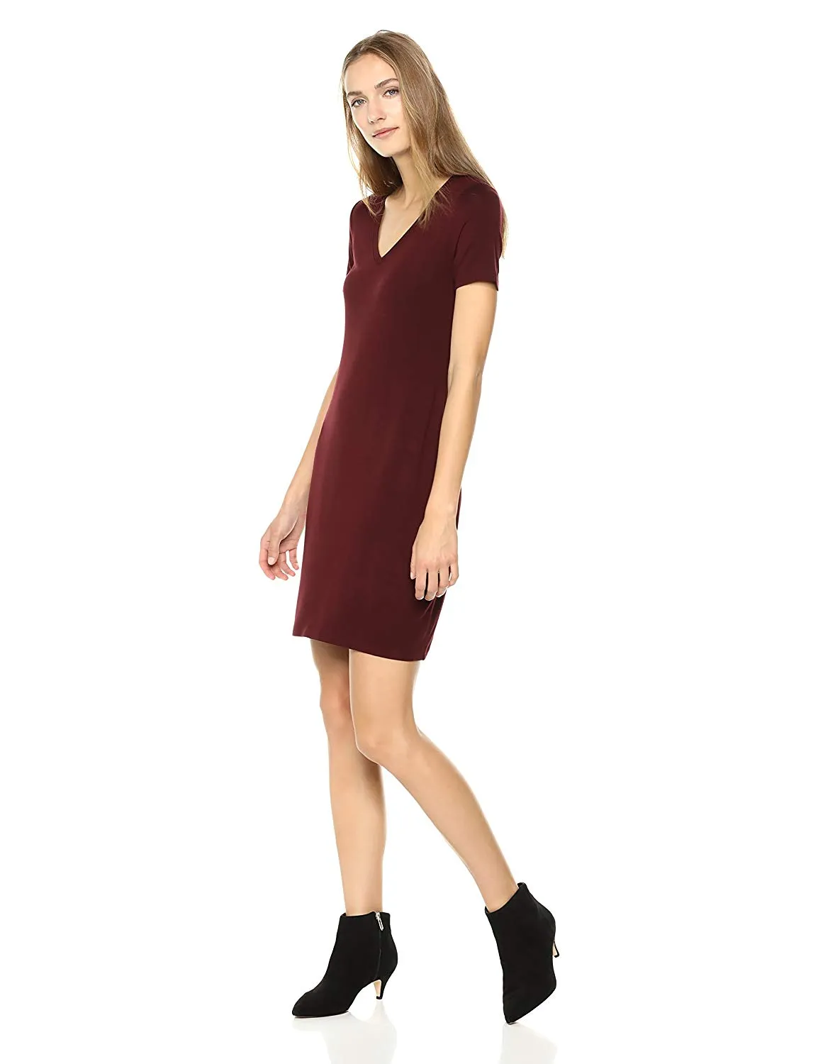 Daily Ritual Women's Jersey Short-Sleeve V-Neck T-Shirt Dress