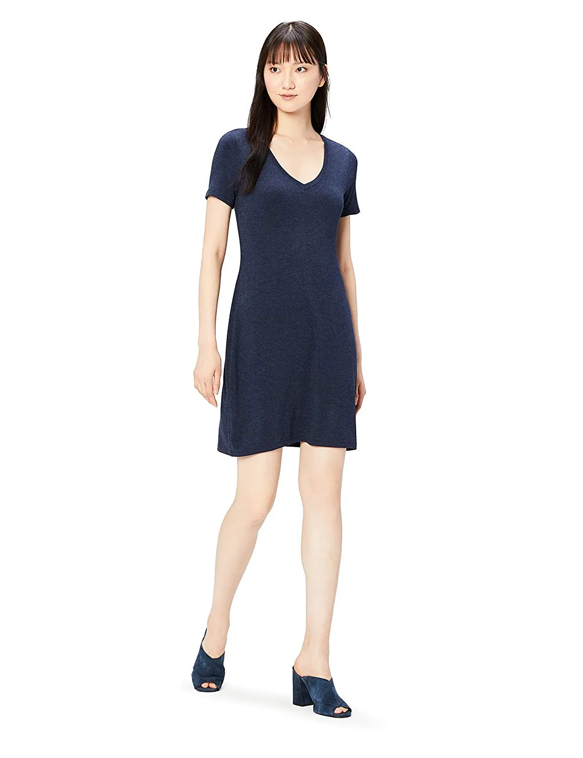 Daily Ritual Women's Jersey Short-Sleeve V-Neck T-Shirt Dress