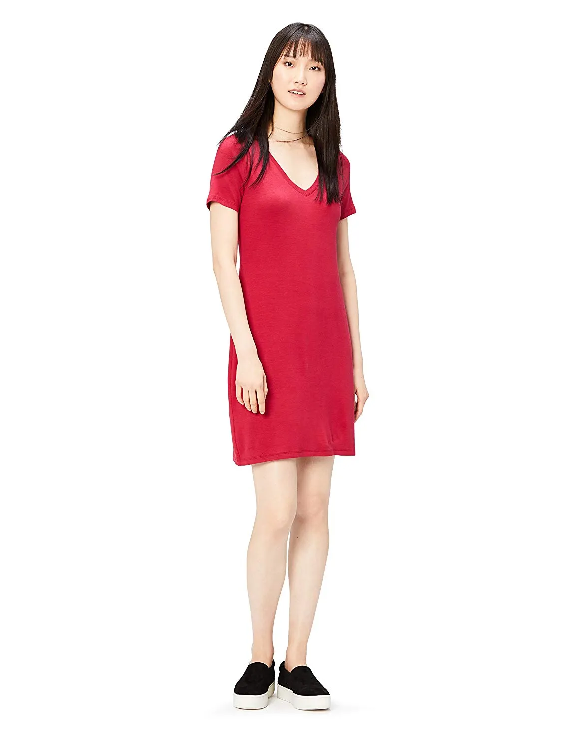 Daily Ritual Women's Jersey Short-Sleeve V-Neck T-Shirt Dress