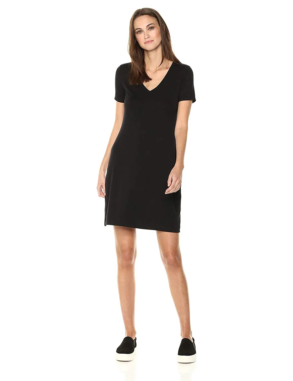Daily Ritual Women's Jersey Short-Sleeve V-Neck T-Shirt Dress