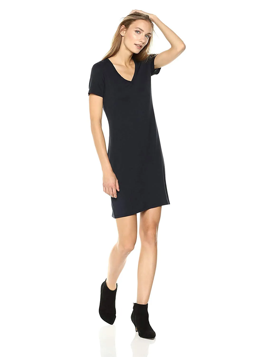 Daily Ritual Women's Jersey Short-Sleeve V-Neck T-Shirt Dress