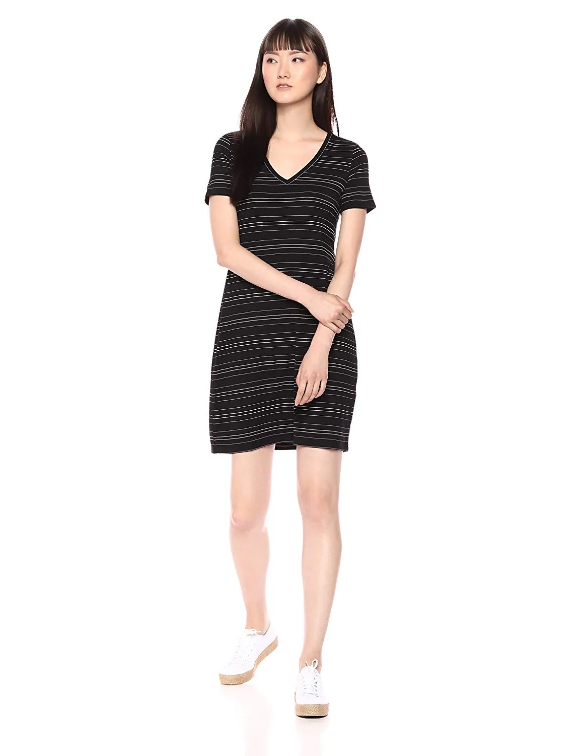Daily Ritual Women's Jersey Short-Sleeve V-Neck T-Shirt Dress