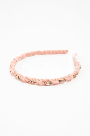 Dakota Skinny Velvet Headband - Blush