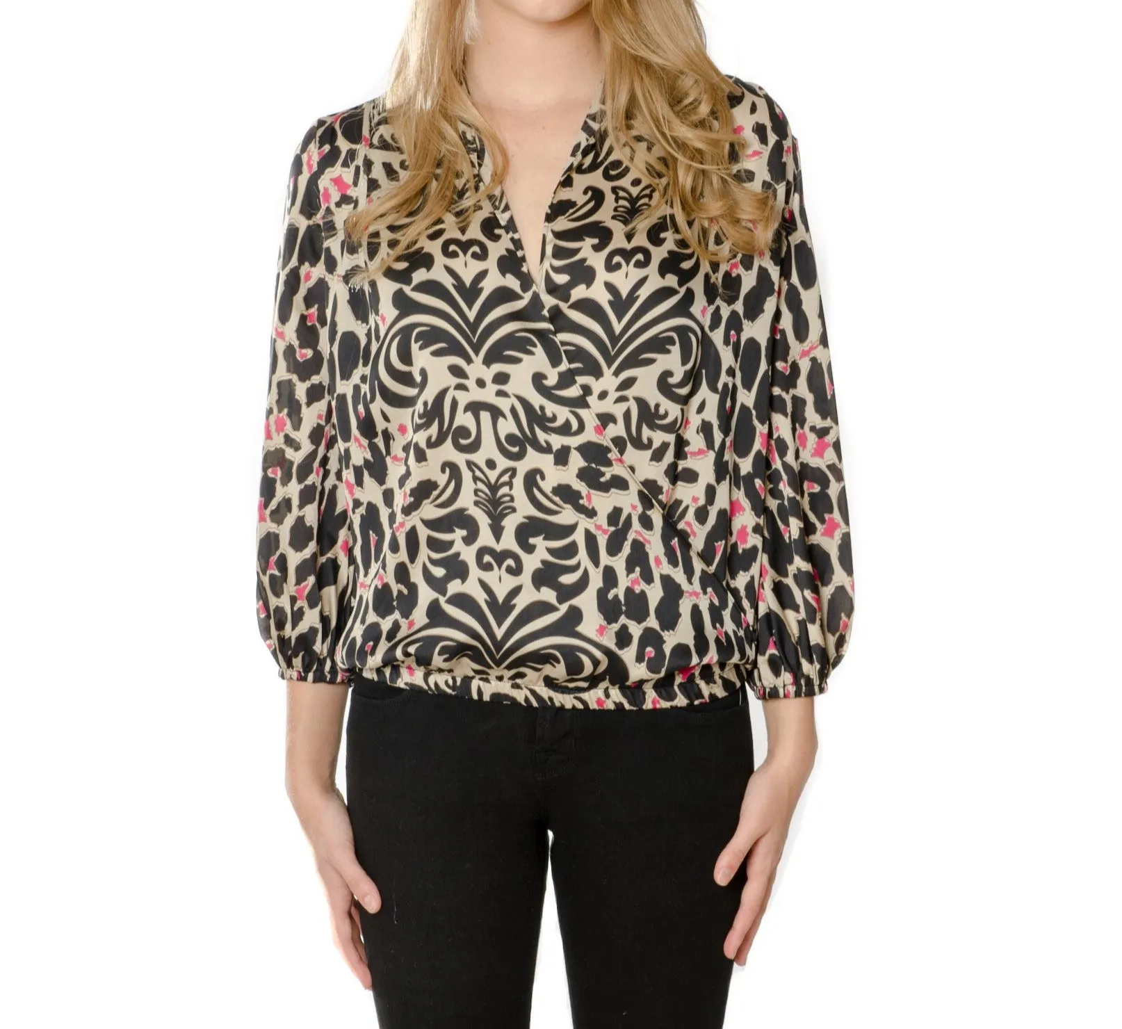 Darling Mosaic Deep V-Neck Top