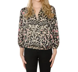 Darling Mosaic Deep V-Neck Top