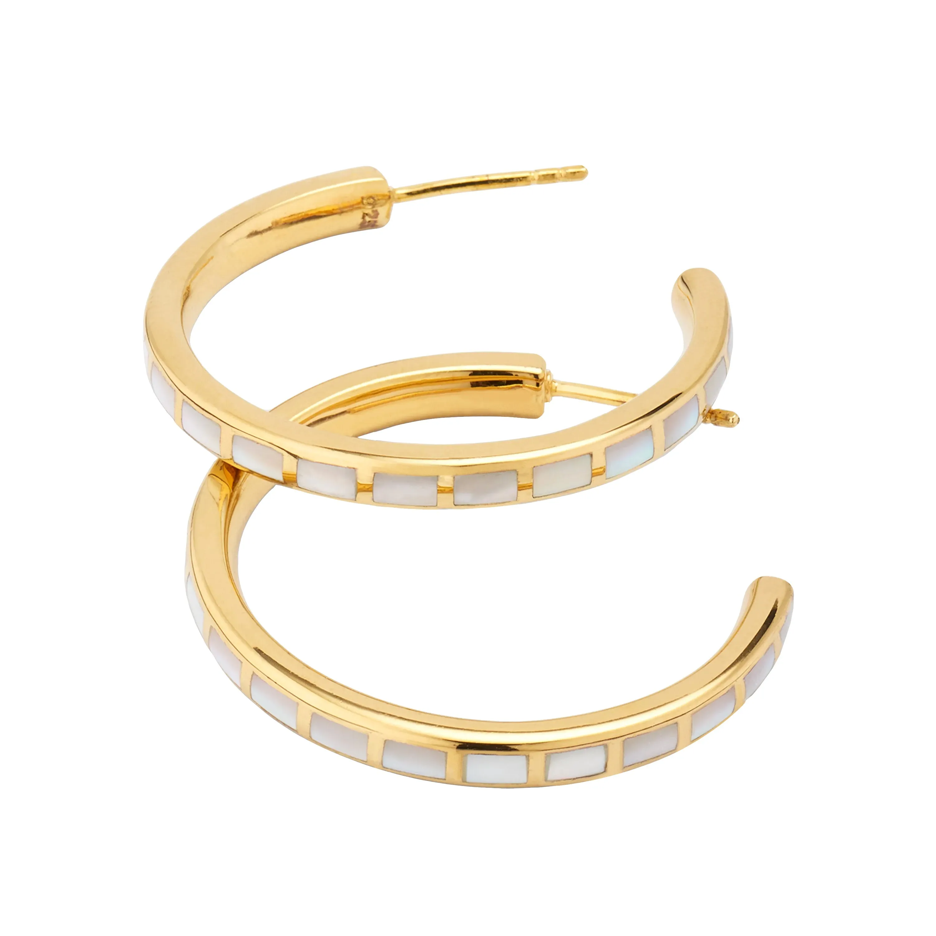 Dash Gemstone Gold Vermeil Sterling Hoop Earrings