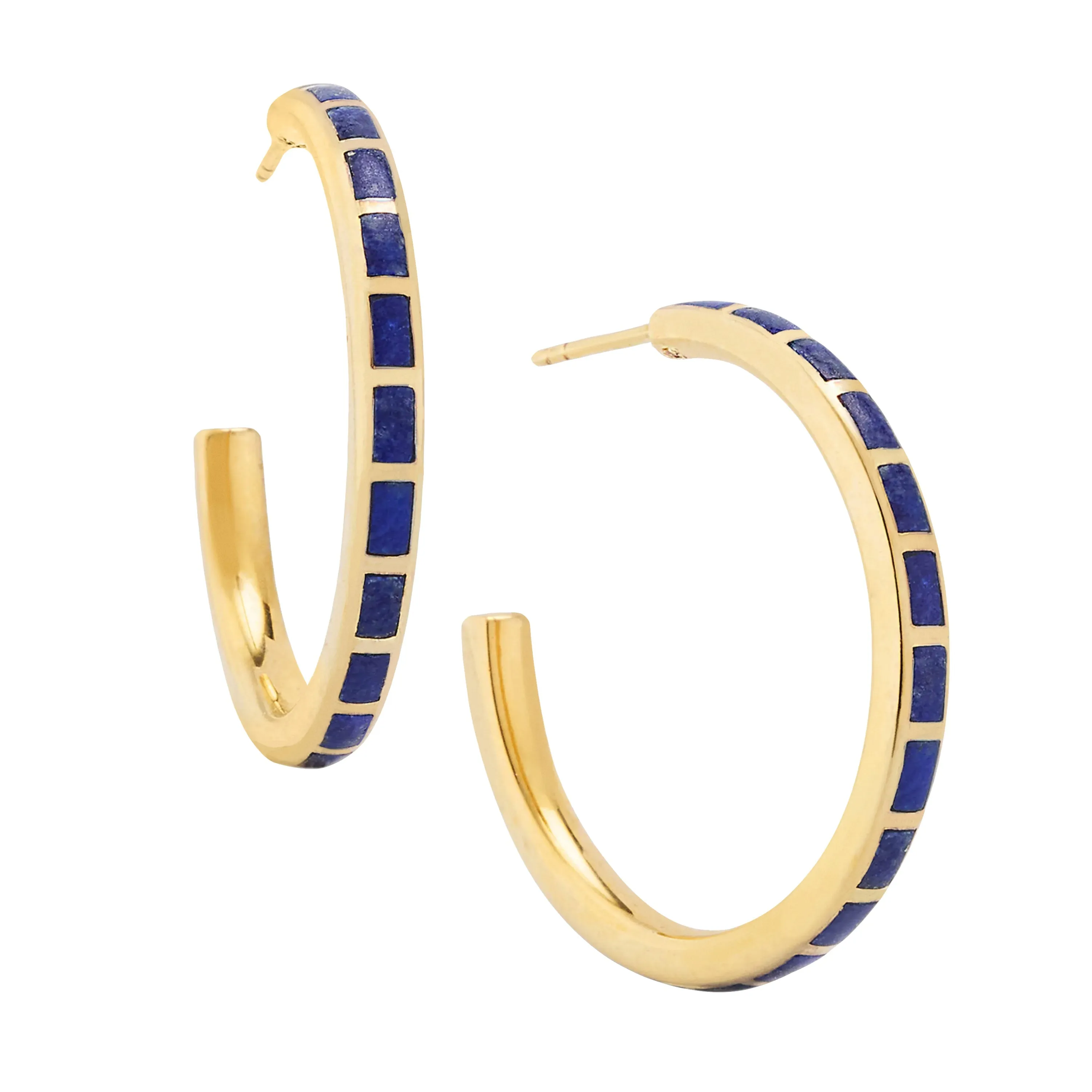 Dash Gemstone Gold Vermeil Sterling Hoop Earrings