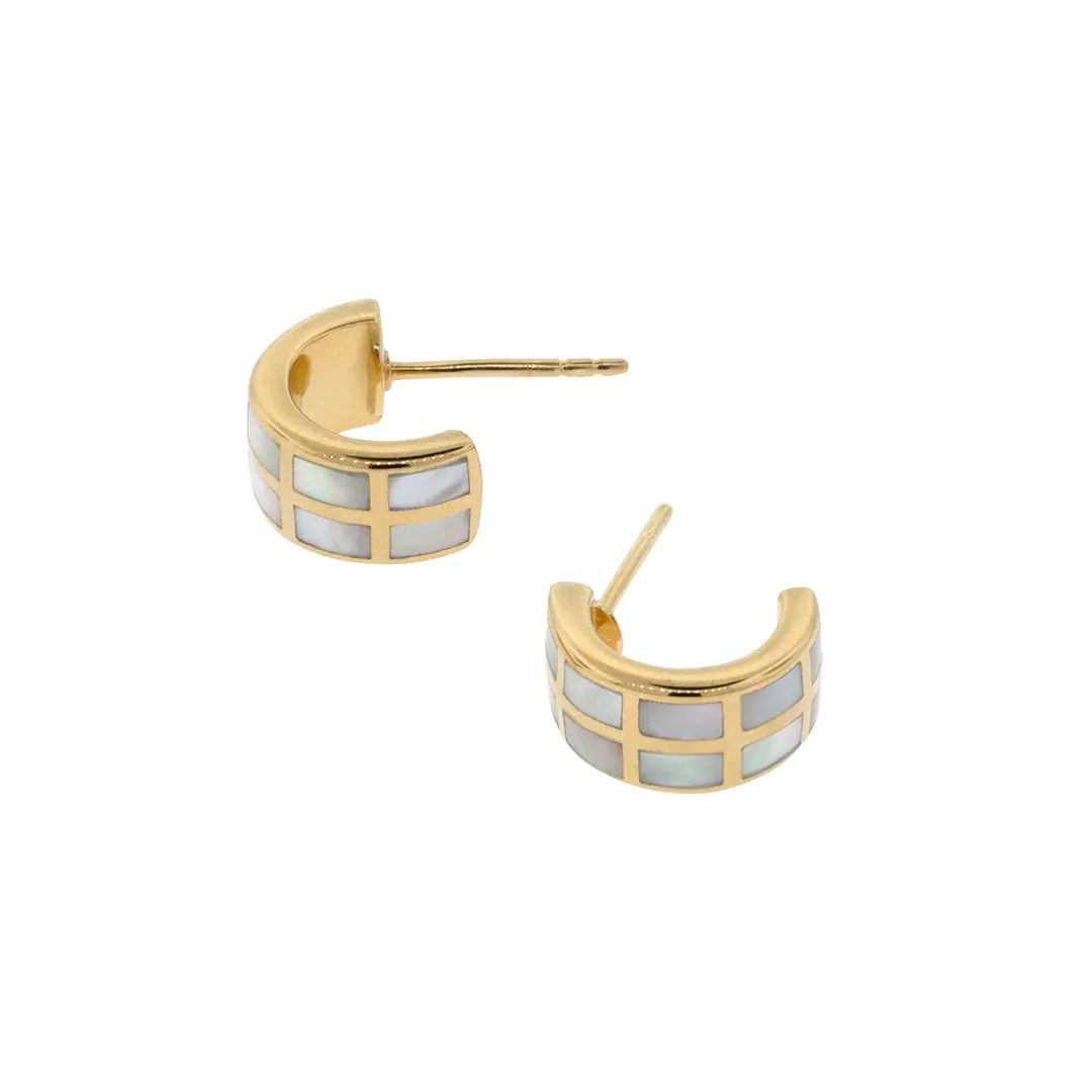 Dash Gemstone Gold Vermeil Sterling Hoop Earrings
